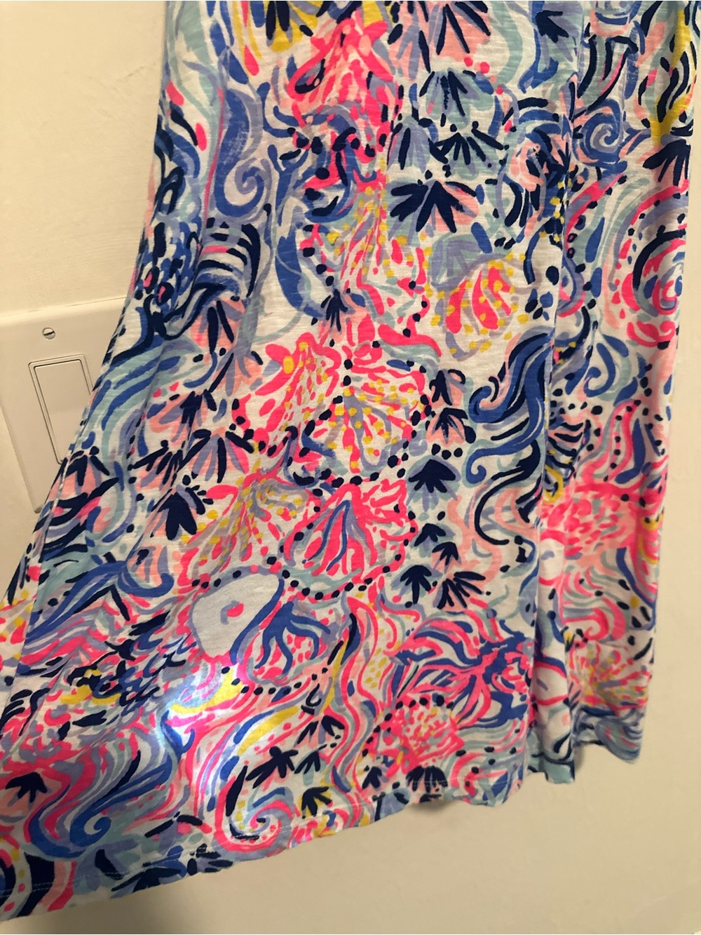 Lilly Pulitzer XS Colorful Ruffle Shift Dress Sleeveless Pink Blue - Picture 5 of 8